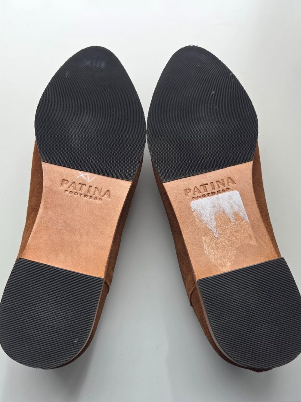 Portland Leather Patina Suede Loafers Size 10 Toffee Cognac Almond Toe Womens - Picture 8 of 9
